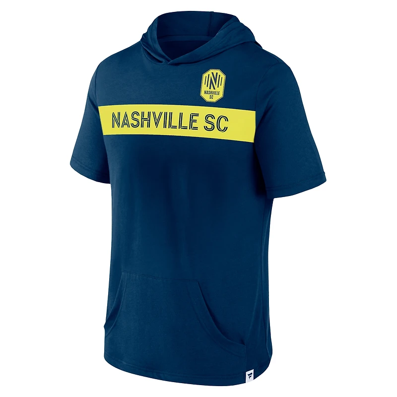 Sweat à capuche manches courtes Nashville SC Bicycle Kick de marque Fanatics pour homme, bleu marine