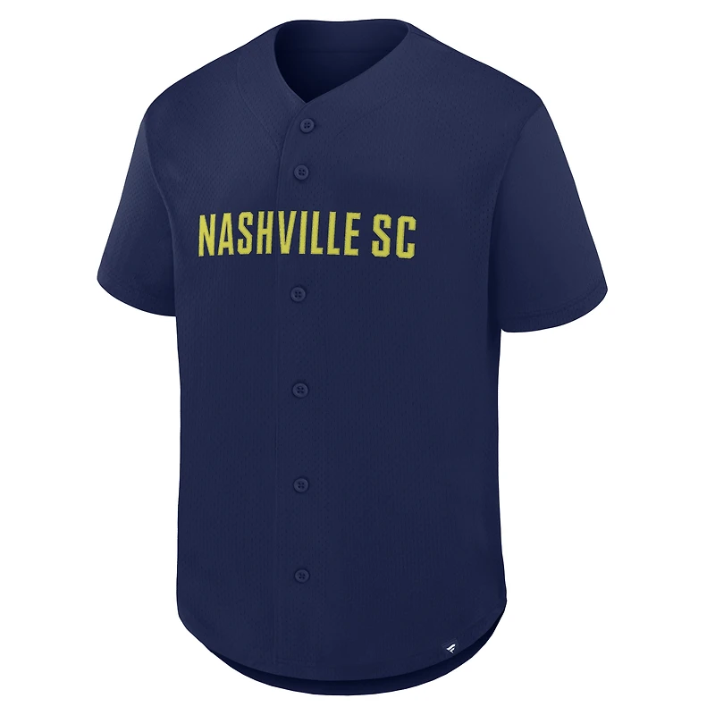 Maillot à boutons Fanatics Navy Nashville SC Maximum Intensity pour homme
