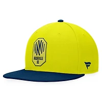Casquette Snapback Nashville SC Downtown jaune/marine de marque Fanatics pour hommes
