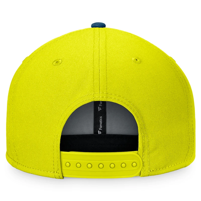 Casquette Snapback Nashville SC Downtown jaune/marine de marque Fanatics pour hommes