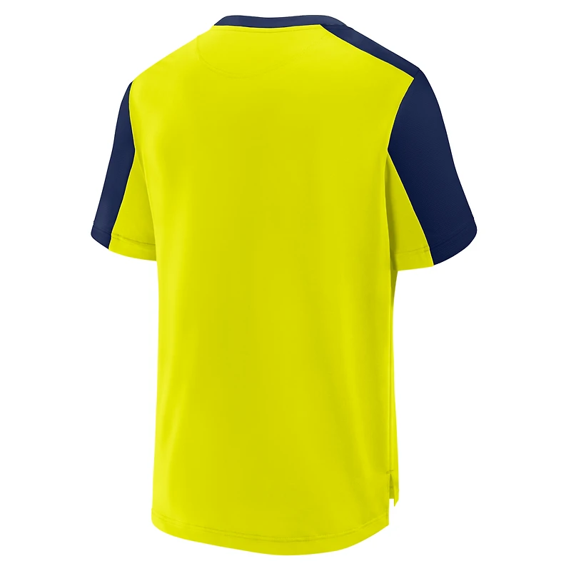 T-shirt Henley jaune Fanatics Nashville SC Striker pour homme