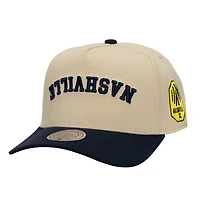 Men's Mitchell & Ness  Cream/Navy Nashville SC Upside Down Pro Pinch Snapback Hat