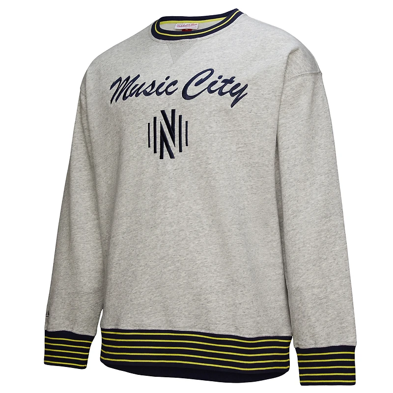 Sweat-shirt en molleton à capuche Mitchell & Ness Heather Gray Nashville SC 2025 pour homme