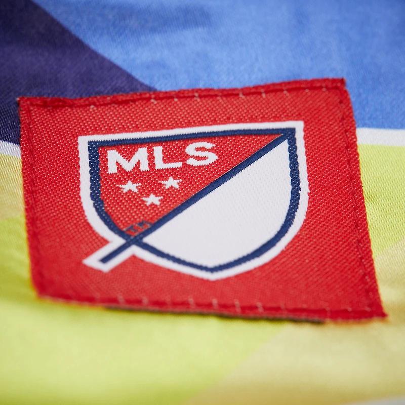 Veste à boutons-pression en satin léger blanc/bleu marine Nashville SC 2025 pour homme Mitchell & Ness