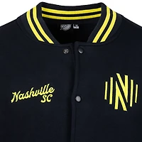 Men's Navy Nashville SC Fast Break Varsity Full-Snap Jacket
