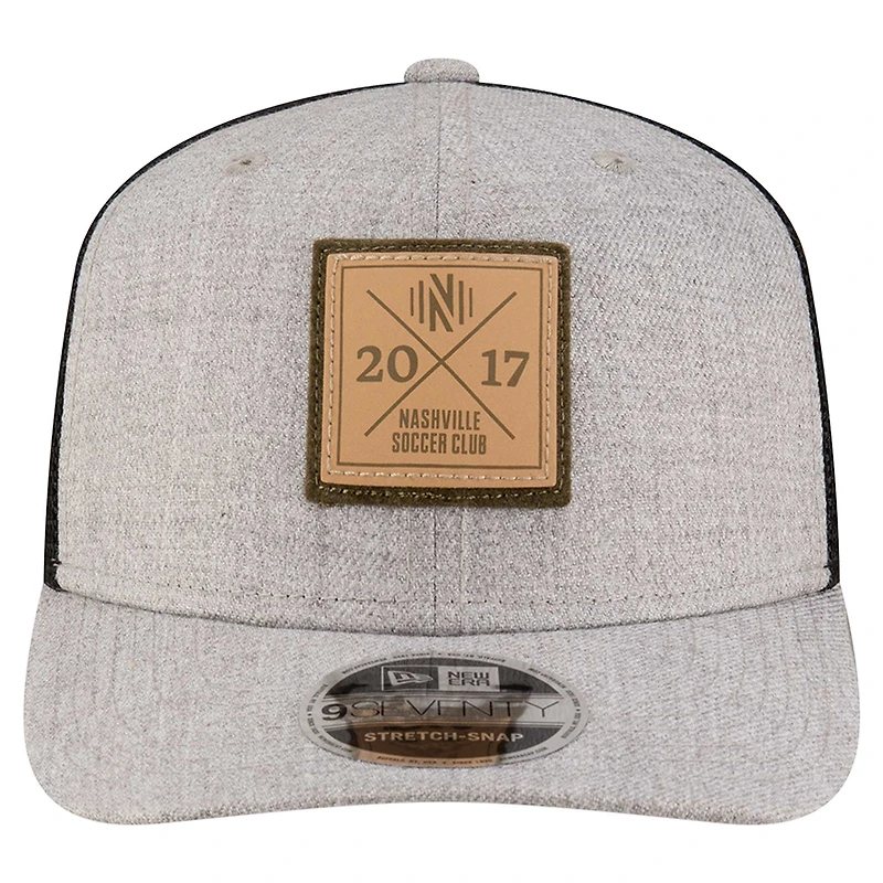 Casquette ajustable extensible à boutons-pression New Era Nashville SC 9SEVENTY gris chiné pour homme