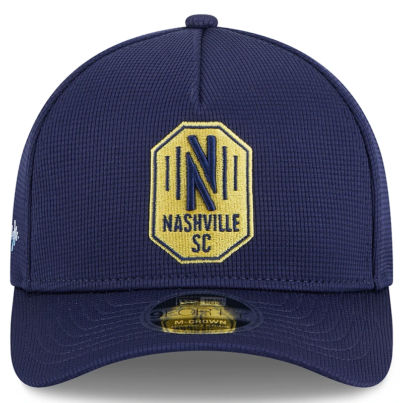 Casquette ajustable Nashville SC 2025 Jersey Hook 9FORTY M-Crown pour homme New Era bleu marine