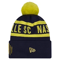Bonnet en maille à revers avec pompon, bleu marine, New Era Nashville SC 2026