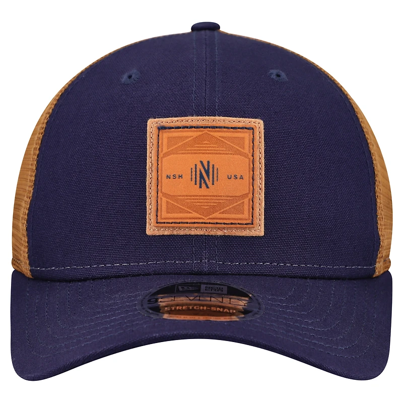 Men's  New Era Navy Nashville SC Debossed Logo 9SEVENTY Stretch Snap Adjustable Hat