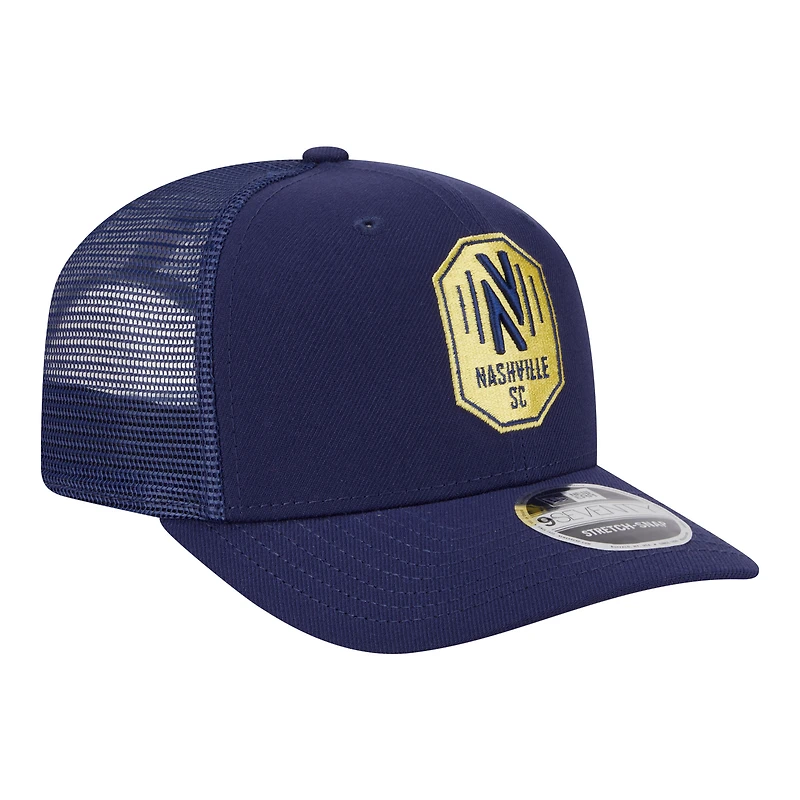Casquette ajustable New Era Nashville SC bleu marine pour homme, modèle Hook 9SEVENTY
