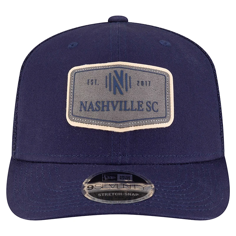 Men's New Era  Navy Nashville SC Labeled 9SEVENTY Trucker Stretch-Snap Adjustable Hat