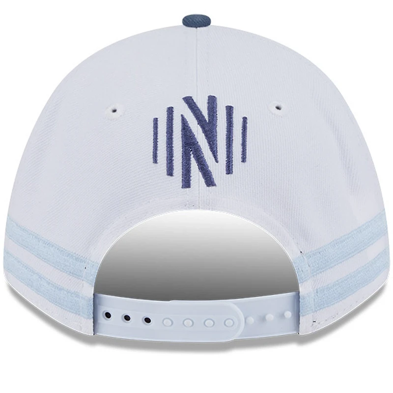 Casquette ajustable New Era Nashville SC 2025 Jersey Hook 9FORTY M-Crown pour homme, blanche/bleu clair