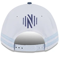 Casquette ajustable New Era Nashville SC 2025 Jersey Hook 9FORTY M-Crown pour homme, blanche/bleu clair
