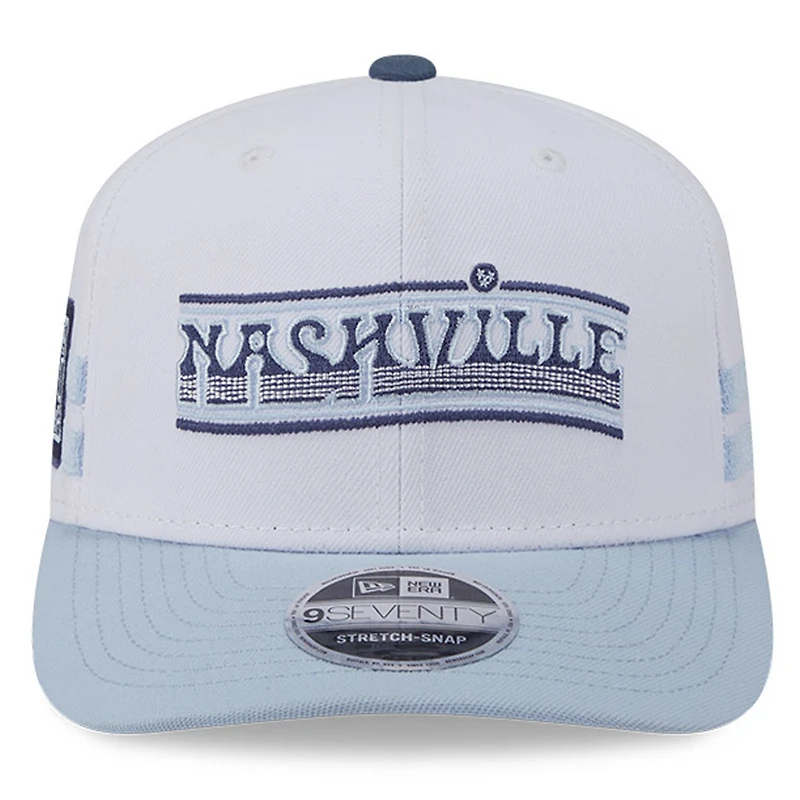Men's New Era  White/Light Blue Nashville SC 2025 Third 9SEVENTY Stretch-Snap Hat