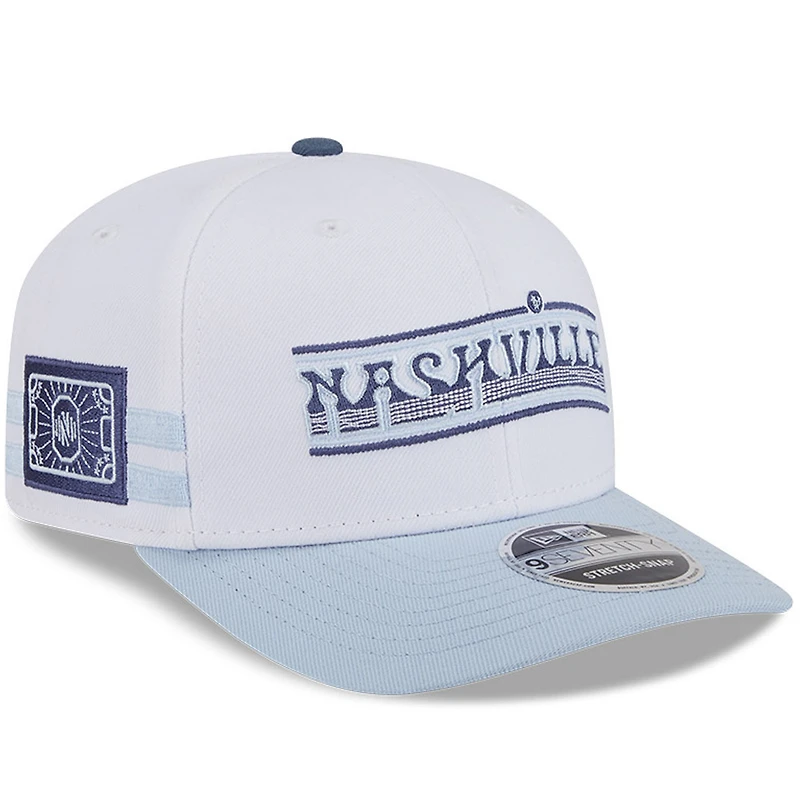 Men's New Era  White/Light Blue Nashville SC 2025 Third 9SEVENTY Stretch-Snap Hat