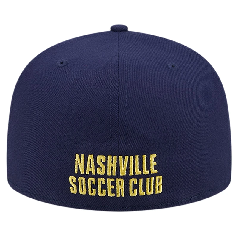 Casquette ajustée 59FIFTY New Era pour hommes, blanc/bleu marine, Nashville SC 2024 Kick Off Collection