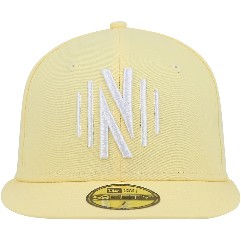 Men's New Era Yellow Nashville SC Pastel Pack 59FIFTY Fitted Hat