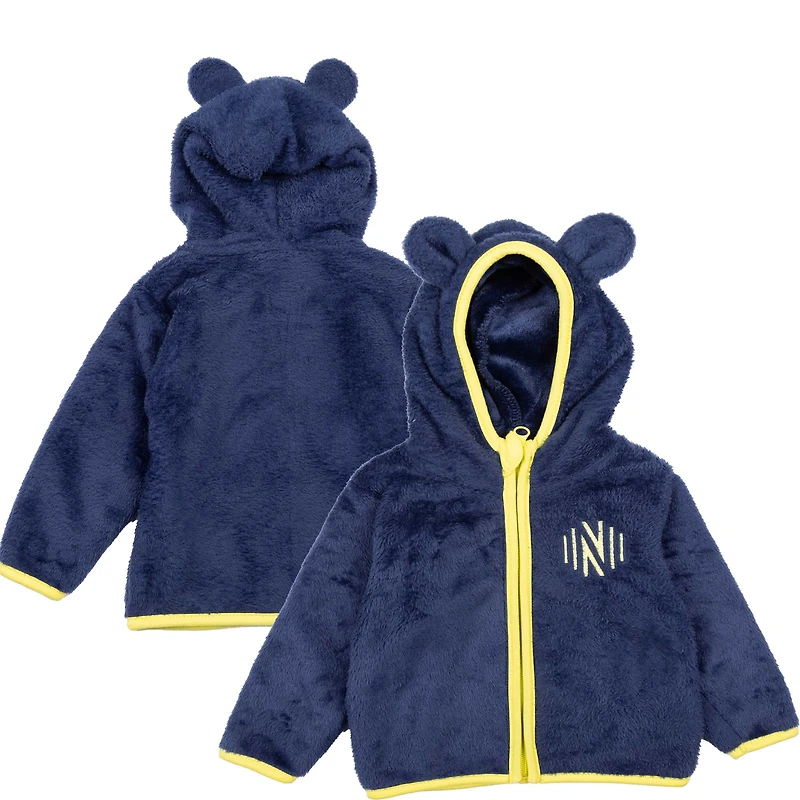 Sweat à capuche entièrement zippé Nashville SC Tie-Breaker Teddy bleu marine pour tout-petits Sport Design Sweden