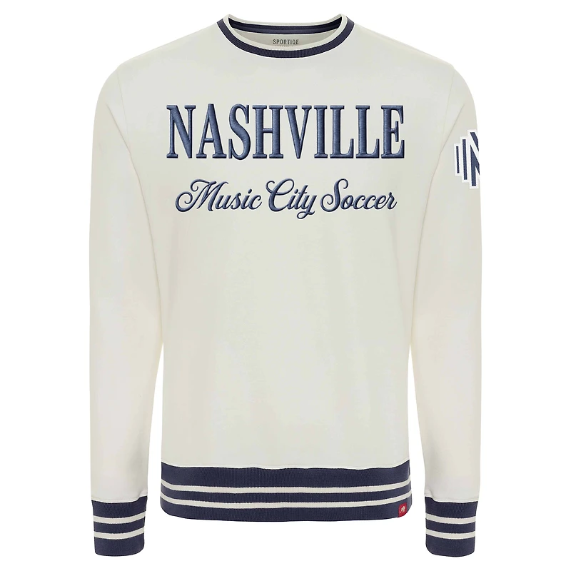 Unisex Sportiqe White Nashville SC Ellington Sweatshirt