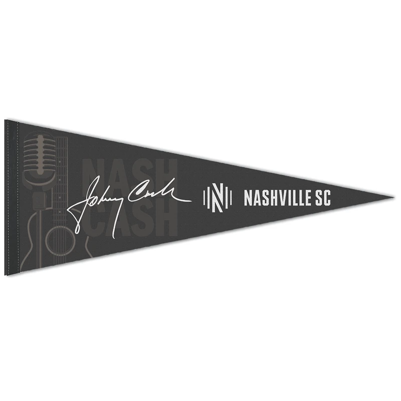 WinCraft Nashville SC x Johnny Cash Microphone 12" x 30" Fanion Premium