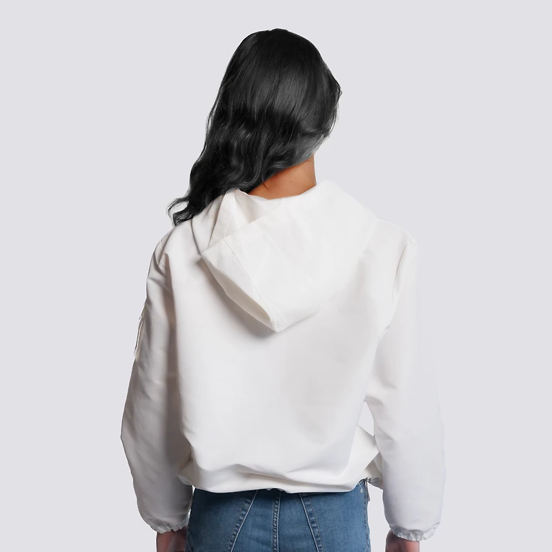 Women's Lusso  White Nashville SC Paige Half-Zip Hooded Jacket