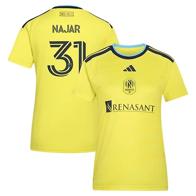 Women's adidas Andy Najar Yellow Nashville SC 2026 The Reverb Kit Replica Jersey