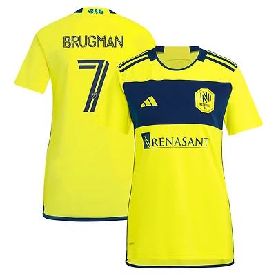 Women's adidas Gastón Brugman Yellow Nashville SC 2024 The 615 Kit Replica Player Jersey