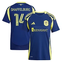 Maillot réplique du kit The Heart of Nashville SC 2025 pour femme adidas Jacob Shaffelburg bleu marine