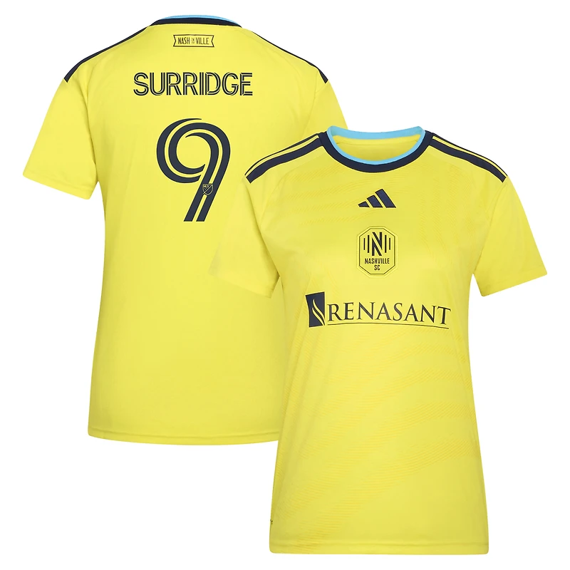 Maillot réplique adidas Sam Surridge jaune Nashville SC 2026 The Reverb pour femme