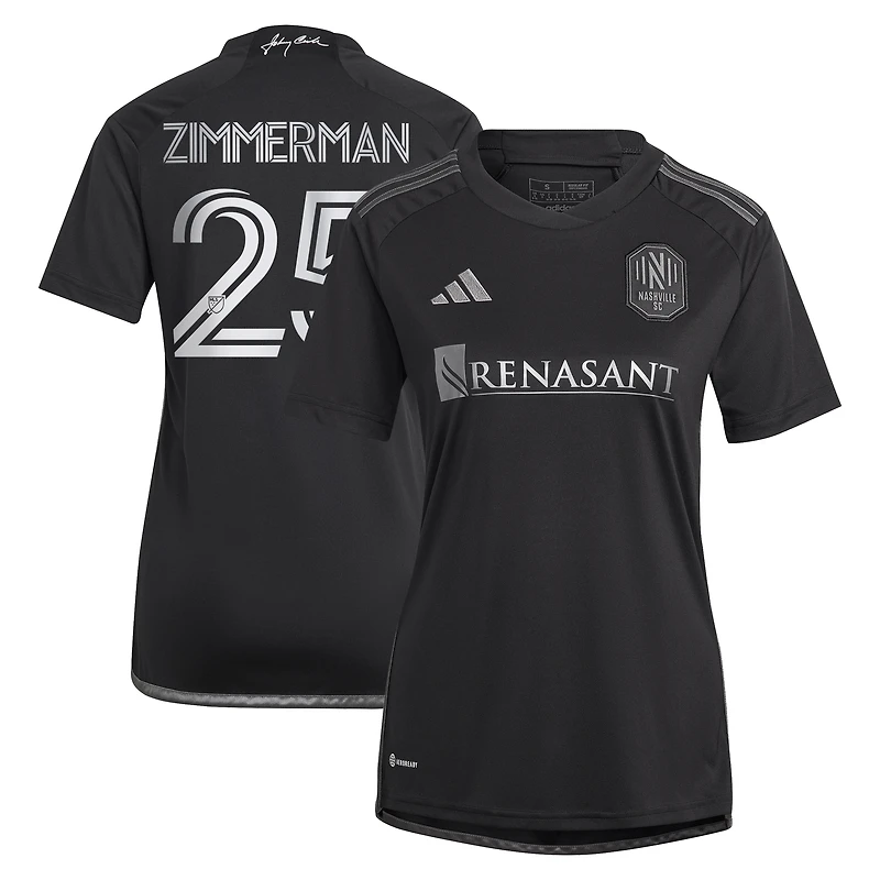 Women's adidas Walker Zimmerman Black Nashville SC 2023 Man Kit Replica Player Jersey