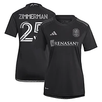 Women's adidas Walker Zimmerman Black Nashville SC 2023 Man Kit Replica Player Jersey
