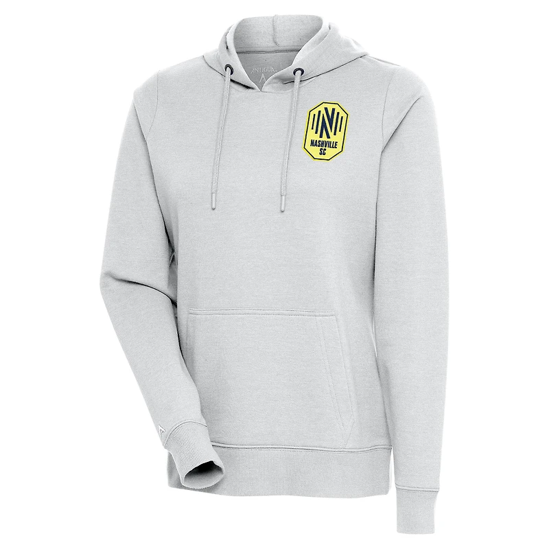 Sweat à capuche Antigua Heather Grey Nashville SC Logo Action pour femme