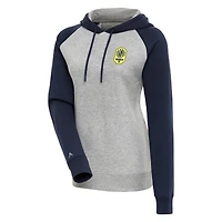 Sweat à capuche manches raglan Antigua Heather Grey Nashville SC Victory pour femme