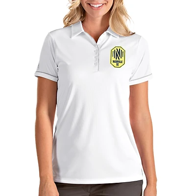 Women's Antigua White/Silver Nashville SC Salute Polo