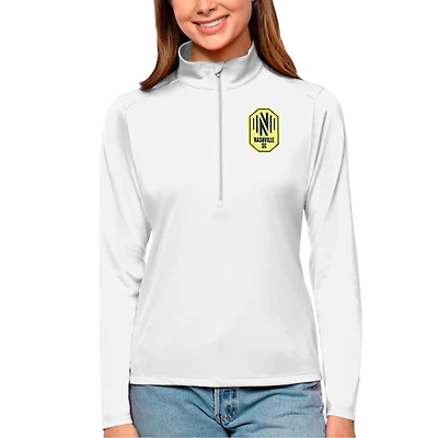 Pull-over blanc à fermeture éclair quart de tour pour femme Antigua Nashville SC Tribute
