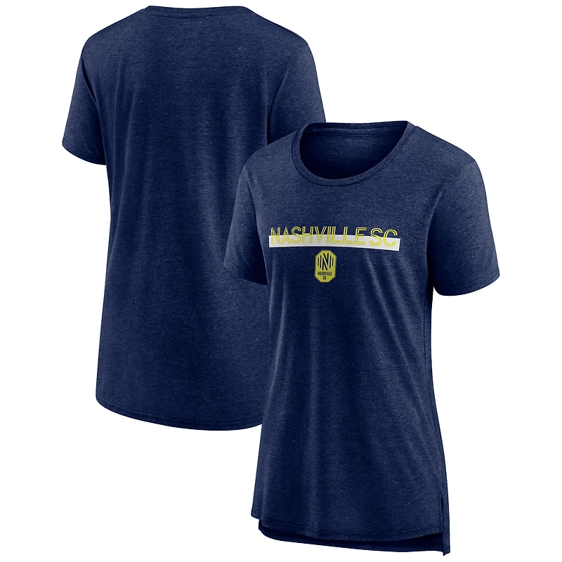 Women's Fanatics Heather Navy Nashville SC Play Tri-Blend T-Shirt
