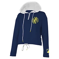 Sweat à capuche quart de zip Stadium Essentials pour femmes, bleu marine, Nashville SC Game Plan