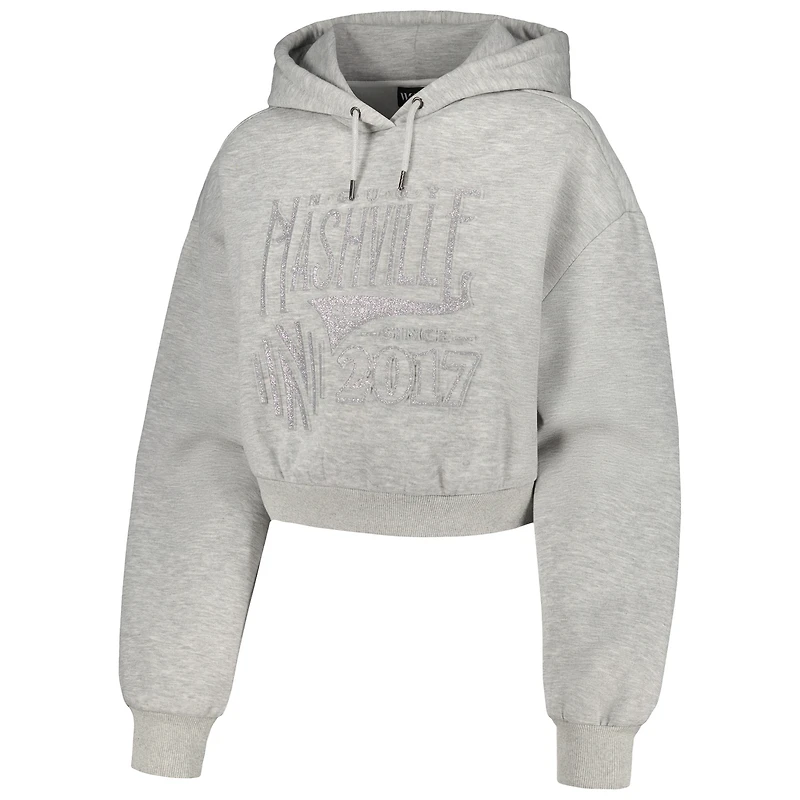 Women's The Wild Collective Heather Gray Nashville SC Cropped Pullover Hoodie