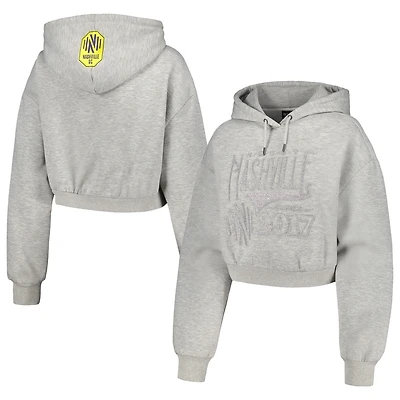 Women's The Wild Collective Heather Gray Nashville SC Cropped Pullover Hoodie