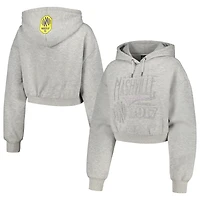 Women's The Wild Collective Heather Gray Nashville SC Cropped Pullover Hoodie