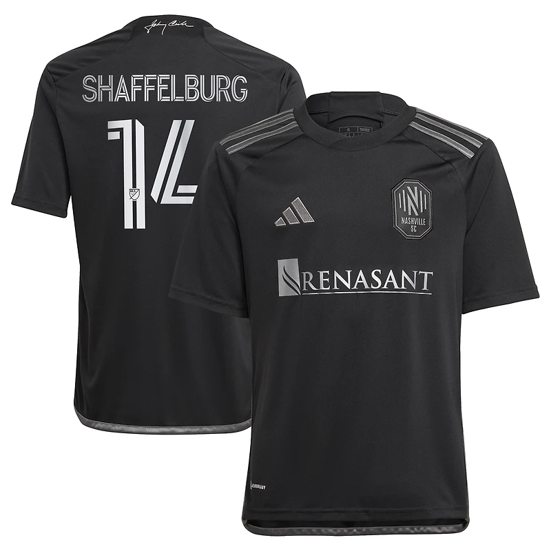 Jeune adidas Jacob Shaffelburg Noir Nashville SC 2024 Homme en Kit Réplique Maillot de Joueur