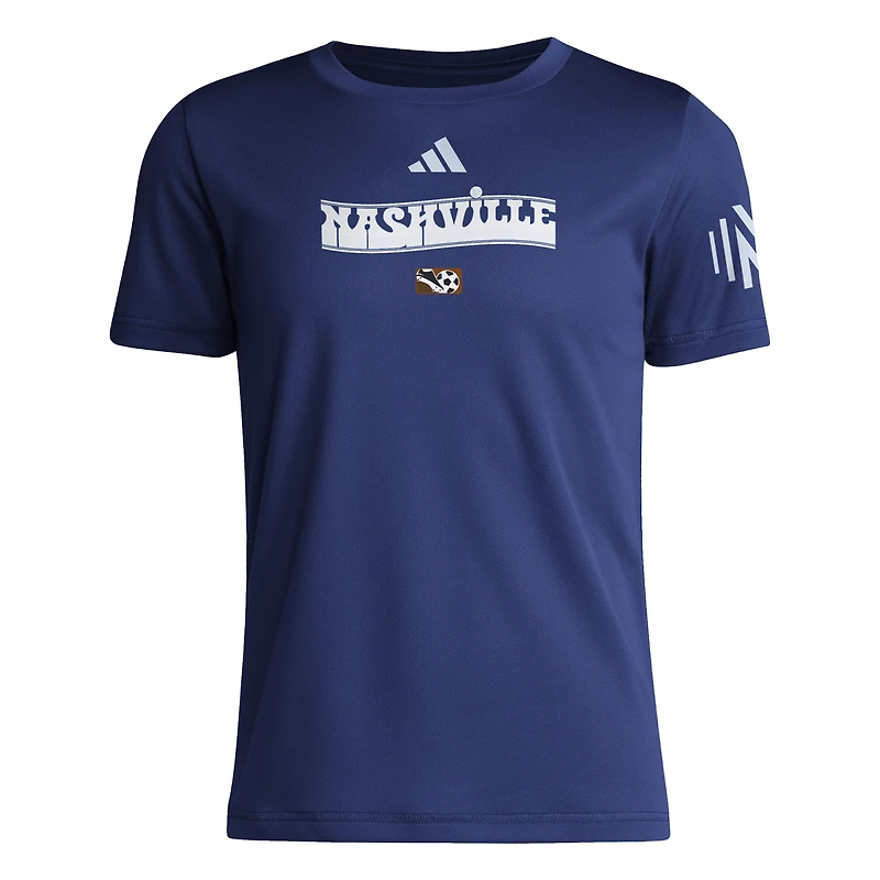 T-shirt adidas bleu marine Nashville SC 2025 Archive Collection Jersey Hook pour jeune