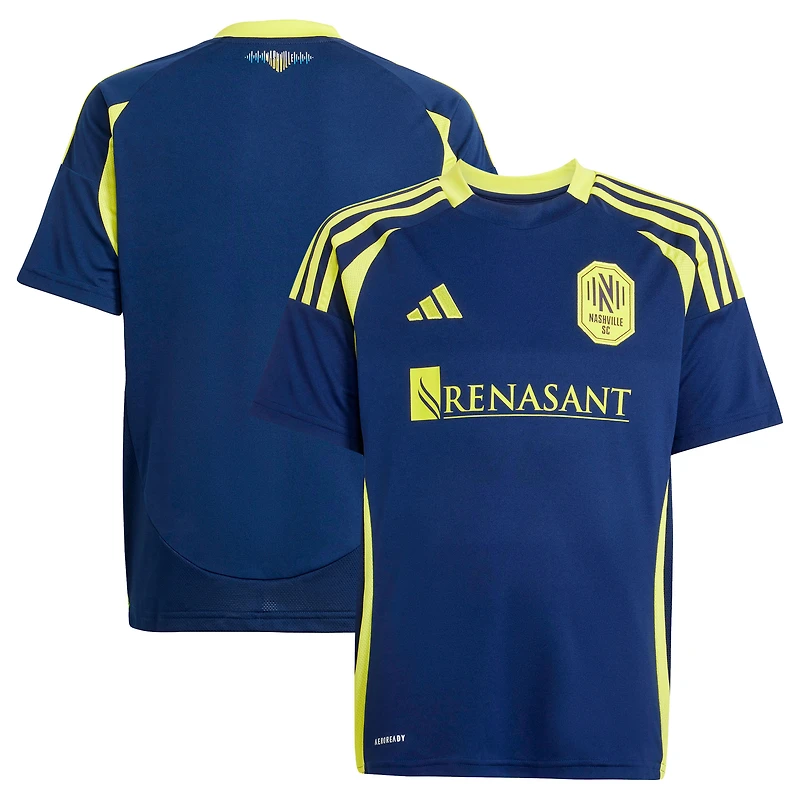 Maillot réplique du kit The Heart of Nashville SC 2025 bleu marine adidas pour jeunes