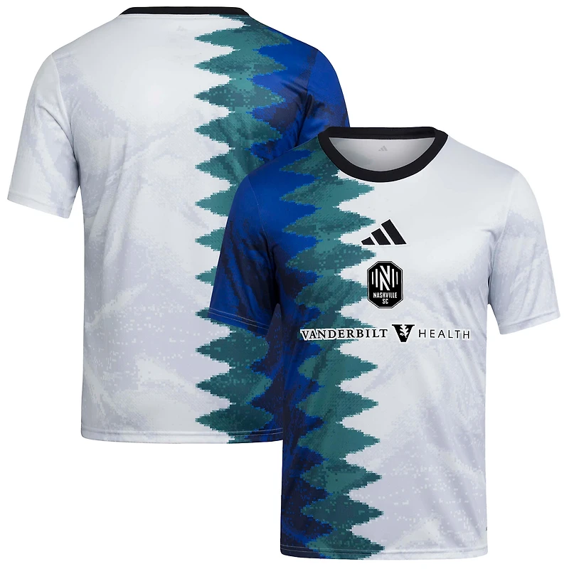 Haut d'avant-match adidas blanc Nashville SC 2025 Gaming AEROREADY pour jeunes