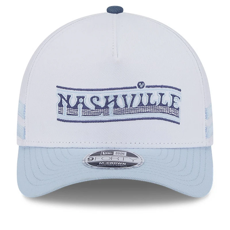 Casquette ajustable New Era blanche Nashville SC 2025 Jersey Hook 9FORTY M-Crown pour jeune