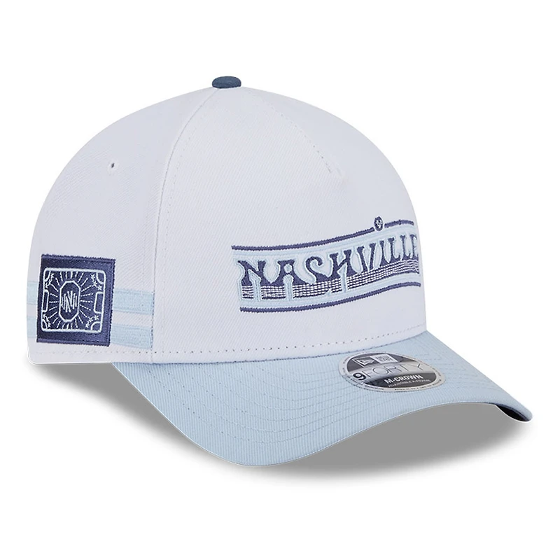 Casquette ajustable New Era blanche Nashville SC 2025 Jersey Hook 9FORTY M-Crown pour jeune