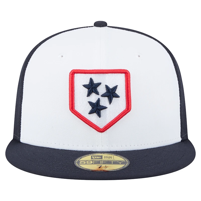 Men's New Era White/Black Nashville Sounds Authentic Collection 59FIFTY Fitted Hat