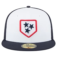 Men's New Era  White/Black Nashville Sounds Authentic Collection 59FIFTY Fitted Hat