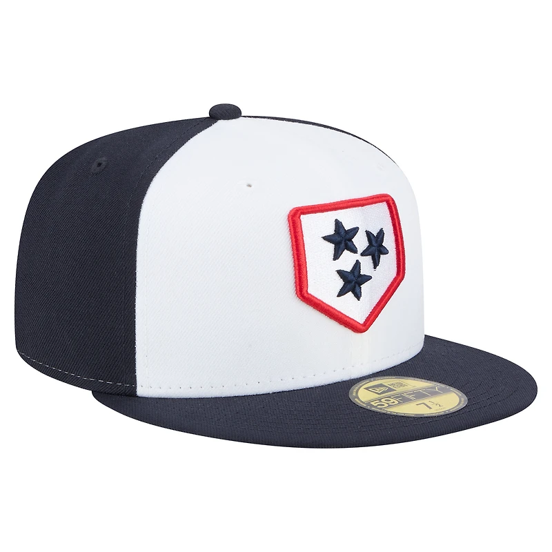 Men's New Era White/Black Nashville Sounds Authentic Collection 59FIFTY Fitted Hat