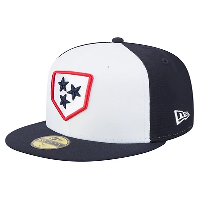 Casquette ajustée Nashville Sounds Authentic Collection 59FIFTY pour homme New Era blanche/noire